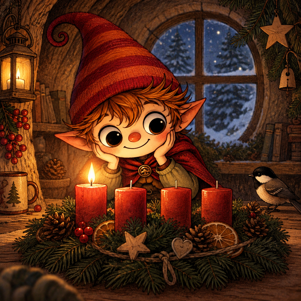 Objevílek u adventního věnce